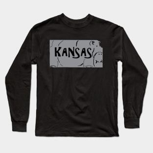 A funny map of Kansas Long Sleeve T-Shirt